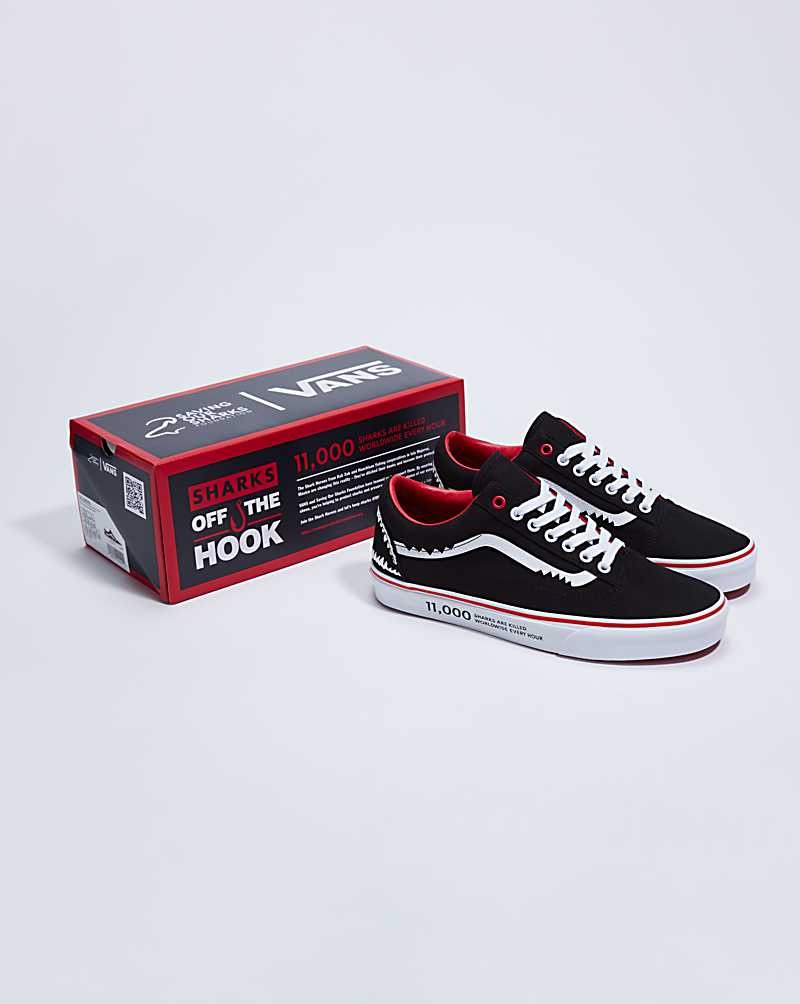 Men's Vans X Saving Our Sharks Old Skool Shoes Red | USA OBQ-641538