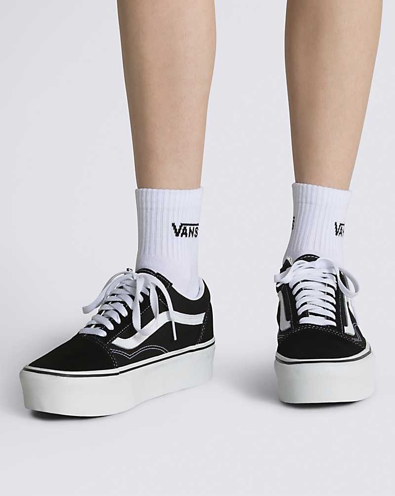 Women's Vans Classic Half Crew Sock White | USA CAF-421639