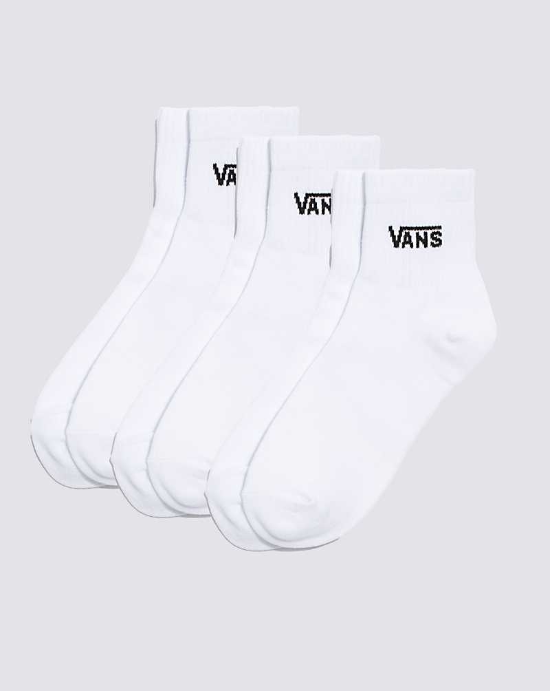 Women\'s Vans Classic Half Crew Sock White | USA CAF-421639