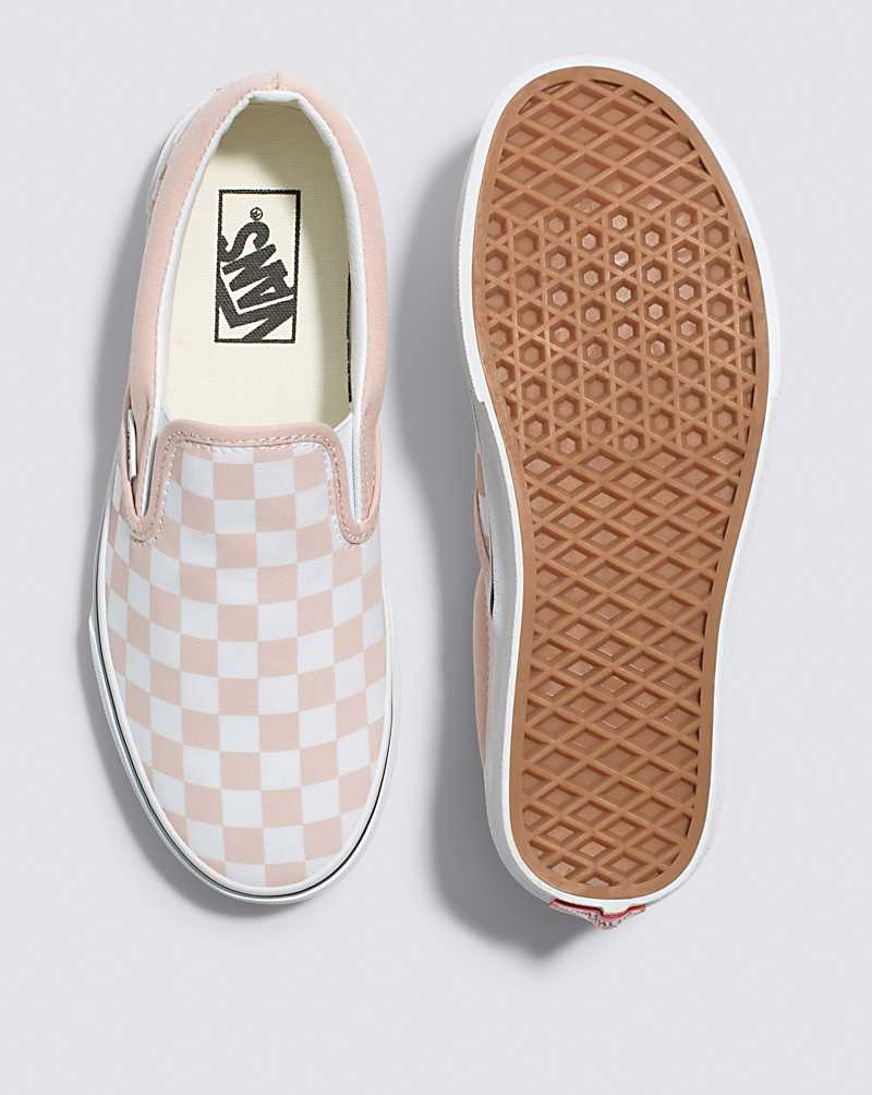 Women's Vans Classic Slip-On Checkerboard Shoes Rose | USA TMZ-706893