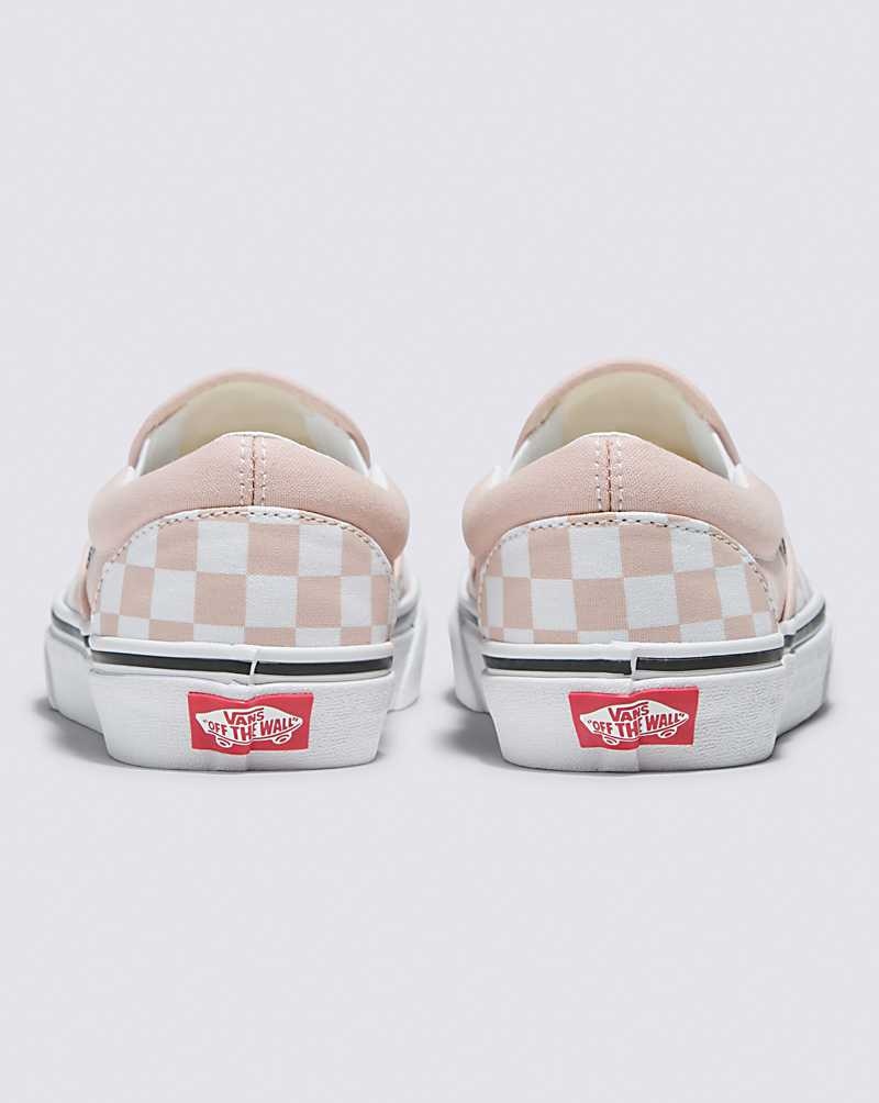 Women's Vans Classic Slip-On Checkerboard Shoes Rose | USA TMZ-706893