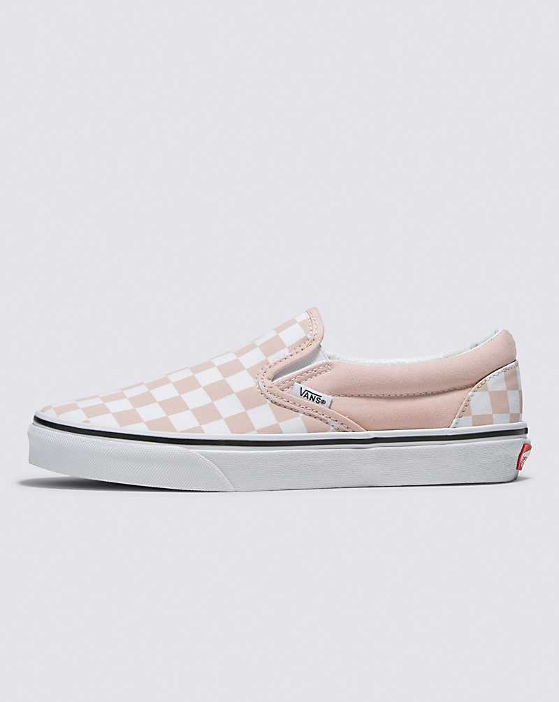 Women\'s Vans Classic Slip-On Checkerboard Shoes Rose | USA TMZ-706893