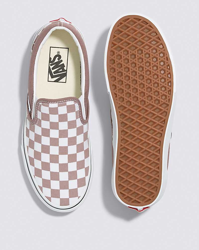 Women's Vans Classic Slip-On Checkerboard Shoes Rose | USA ACM-243578