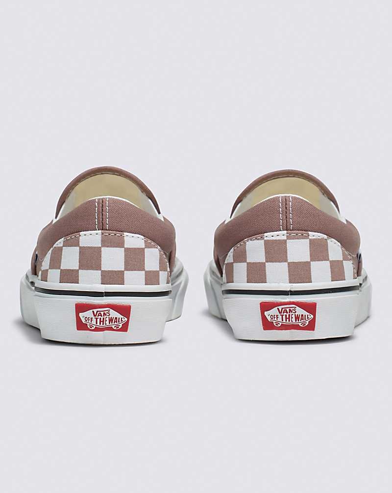 Women's Vans Classic Slip-On Checkerboard Shoes Rose | USA ACM-243578