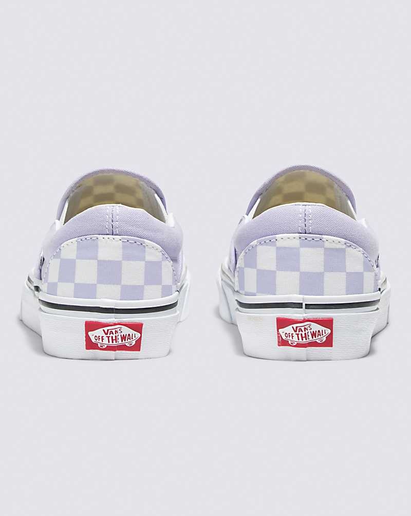 Women's Vans Classic Slip-On Checkerboard Shoes Purple | USA URF-021897