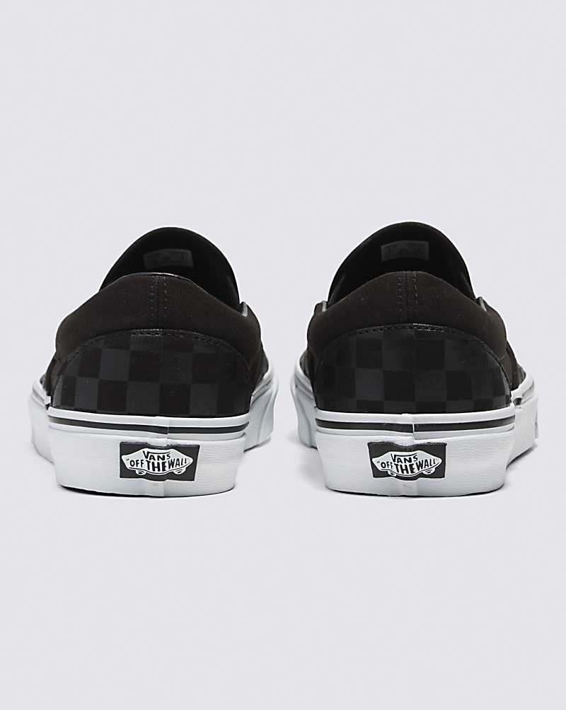 Women's Vans Classic Slip-On Checkerboard Shoes Black | USA FSE-154690