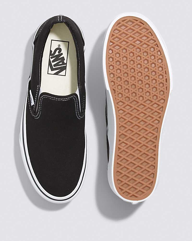 Women's Vans Classic Slip-On Stackform Shoes Black White | USA CIZ-721063