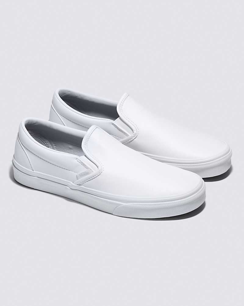 Women's Vans Classic Slip-On Tumble Shoes White | USA FVL-640917