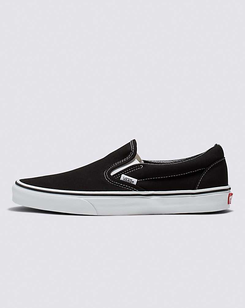 Women's Vans Classic Slip-On Wide Shoes Black | USA ICF-612935