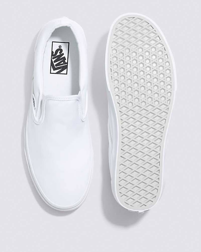 Women's Vans Classic Slip-On Wide Shoes White | USA XNB-048236