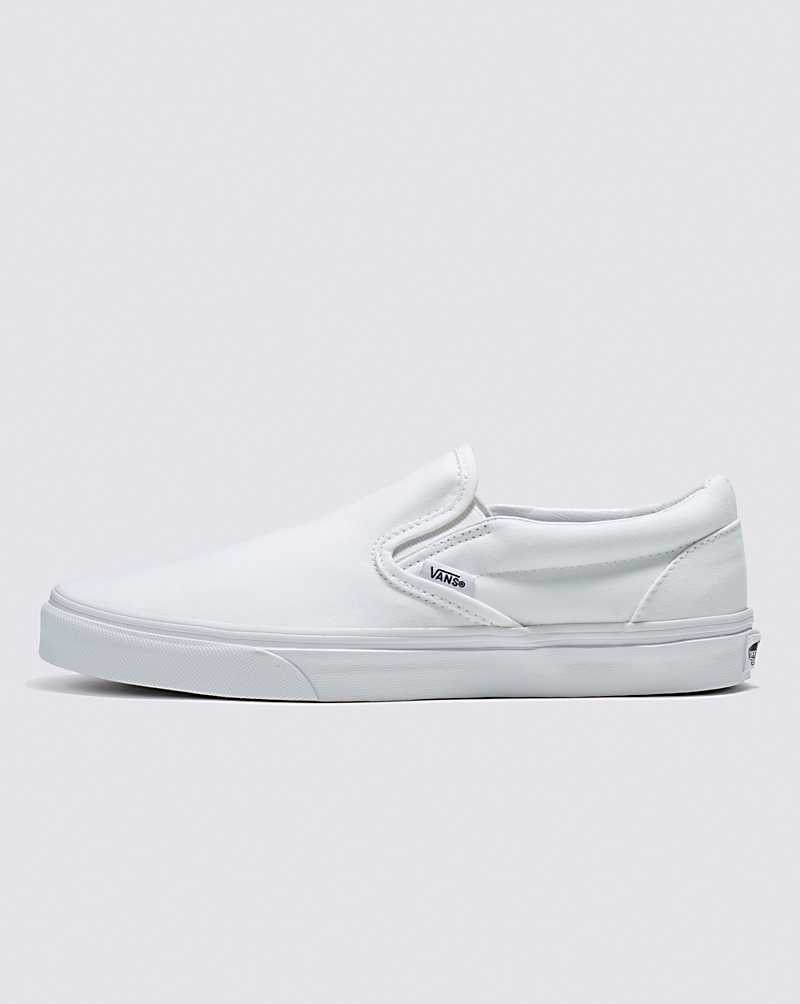 Women's Vans Classic Slip-On Wide Shoes White | USA XNB-048236