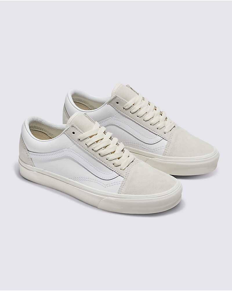 Women's Vans Customs Elevated Marshmallow Old Skool Shoes White | USA MGP-719245