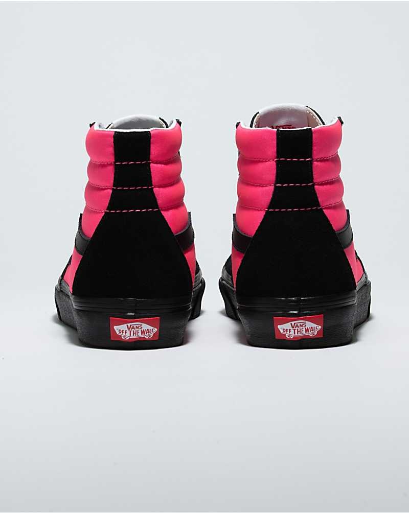 Women's Vans Customs Sk8-Hi Wide Shoes Pink Black | USA HQR-584027