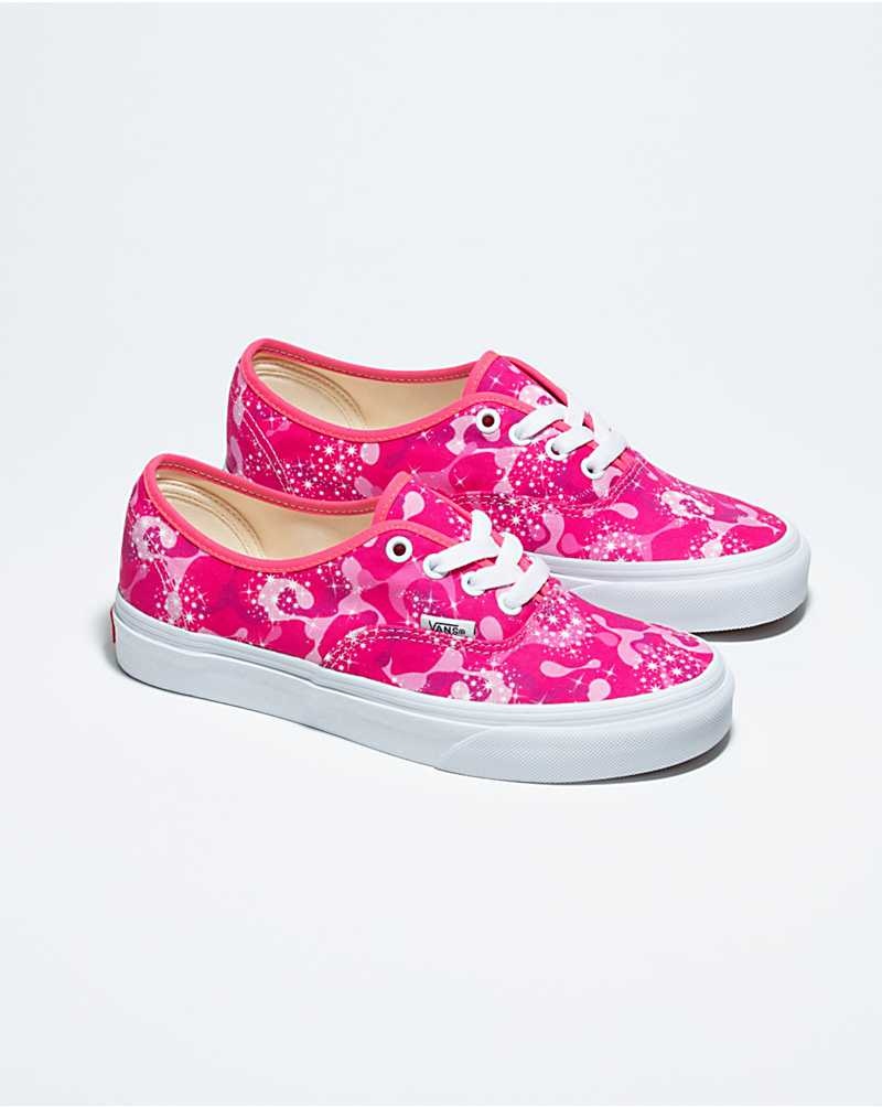 Women's Vans Customs Sparkle Swirl Authentic Wide Shoes Pink | USA BYD-873015