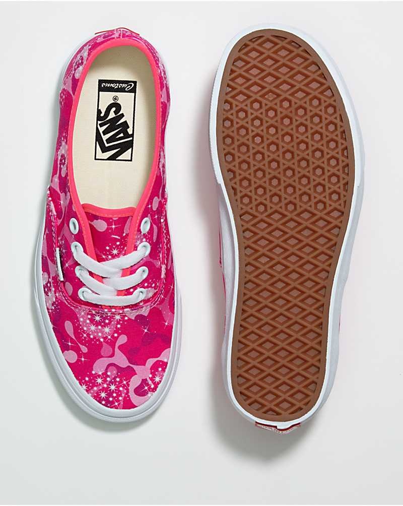 Women's Vans Customs Sparkle Swirl Authentic Wide Shoes Pink | USA BYD-873015