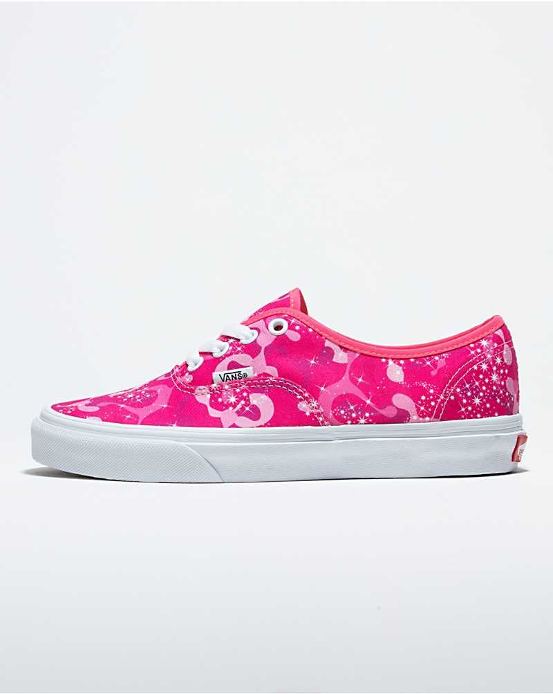 Women\'s Vans Customs Sparkle Swirl Authentic Wide Shoes Pink | USA BYD-873015