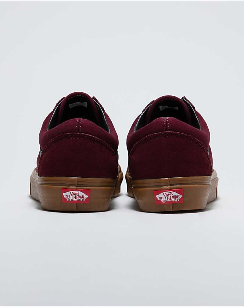 Women's Vans Customs Suede Gum Sole Old Skool Shoes Burgundy | USA EDJ-234671