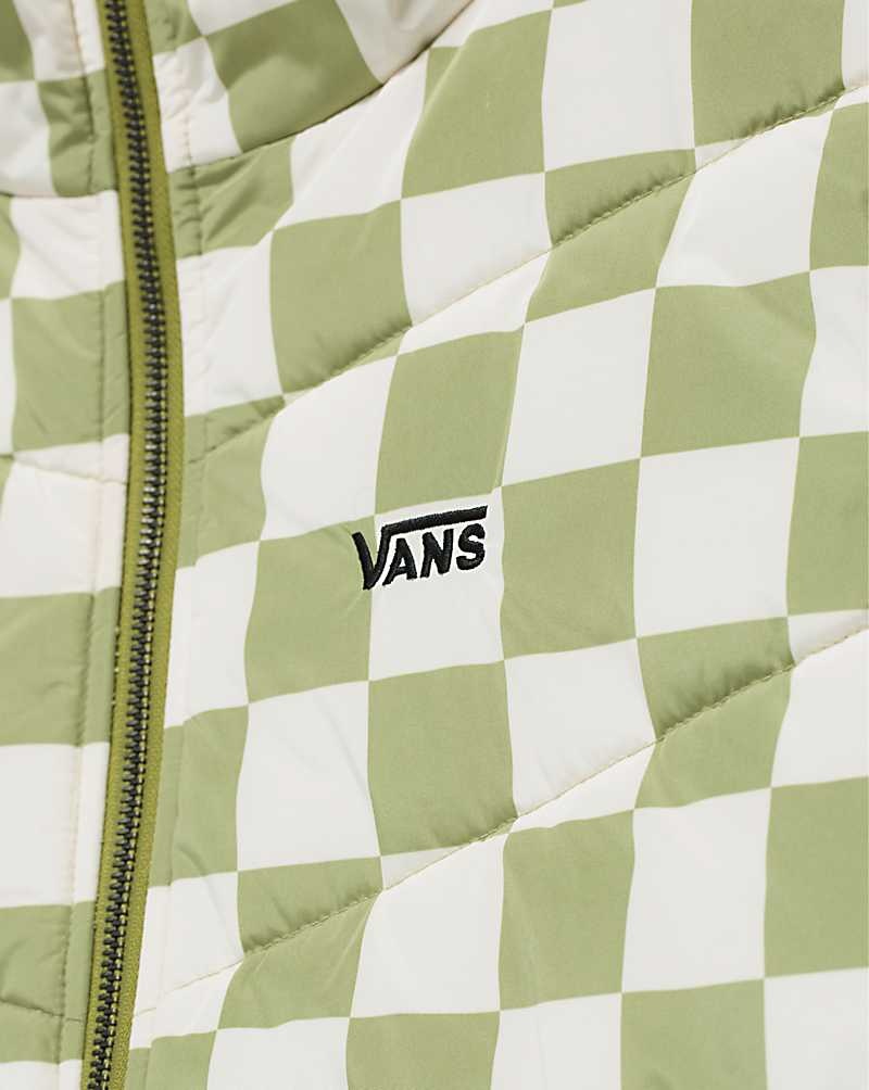 Women's Vans Foundry Print Puffer MTE-1 Jacket Green White | USA QKI-214675