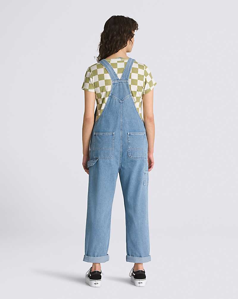 Women's Vans Ground Work Denim Overalls Blue | USA RID-892670