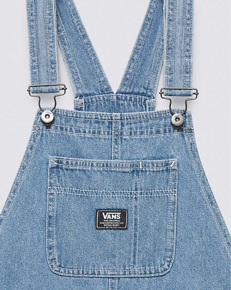 Women's Vans Ground Work Denim Overalls Blue | USA RID-892670