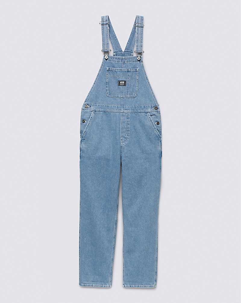 Women's Vans Ground Work Denim Overalls Blue | USA RID-892670