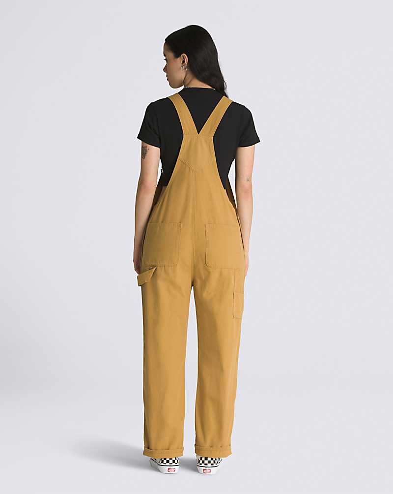 Women's Vans Ground Work Overalls Yellow | USA FVQ-890532