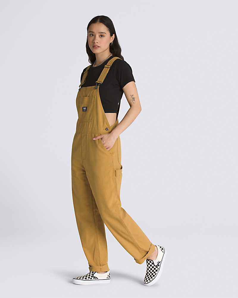 Women's Vans Ground Work Overalls Yellow | USA FVQ-890532