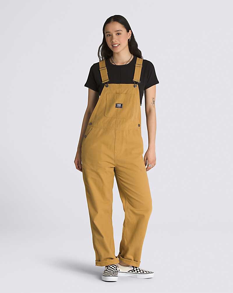 Women\'s Vans Ground Work Overalls Yellow | USA FVQ-890532