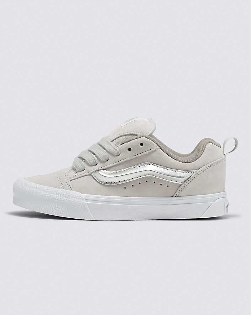 Women\'s Vans Knu Skool Shoes Silver White | USA EOT-931468