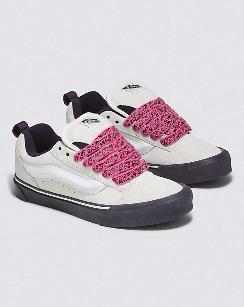 Women's Vans Knu Skool Shoes White Pink | USA VOE-205376