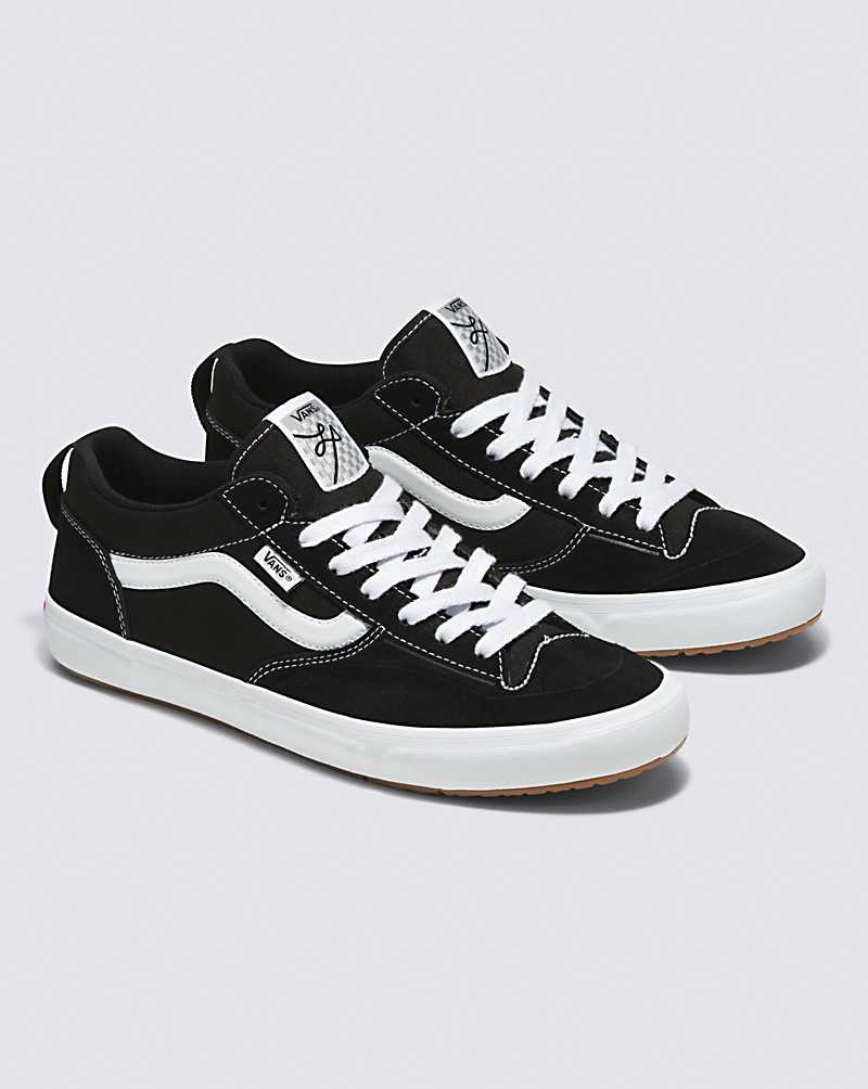 Women's Vans Lizzie Low Skate Shoes Black White | USA RHJ-738046