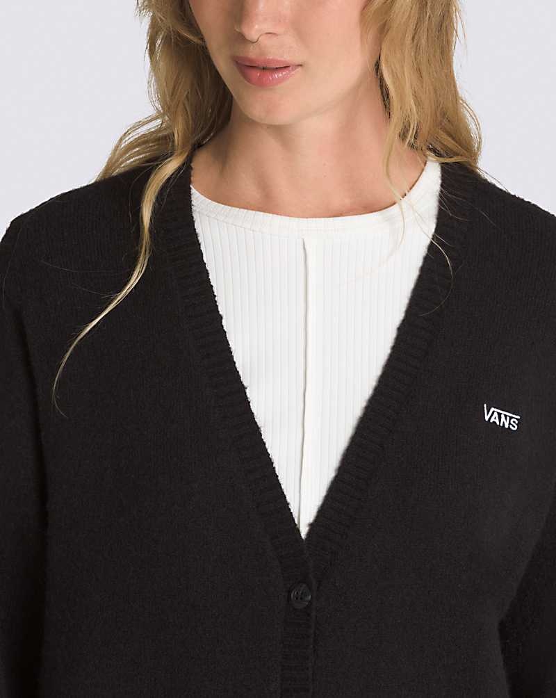 Women's Vans Lowcheck Cardigan Sweater Black | USA VLS-789456