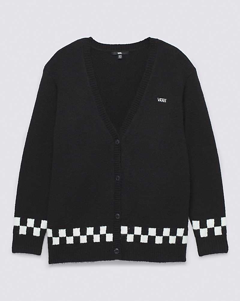 Women's Vans Lowcheck Cardigan Sweater Black | USA VLS-789456