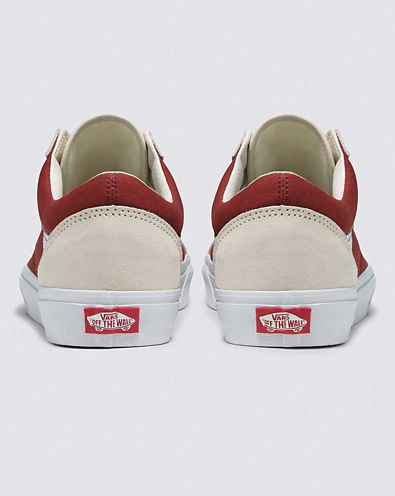 Women's Vans Old Skool Canvas Suede Shoes Dark Red | USA KTJ-498715