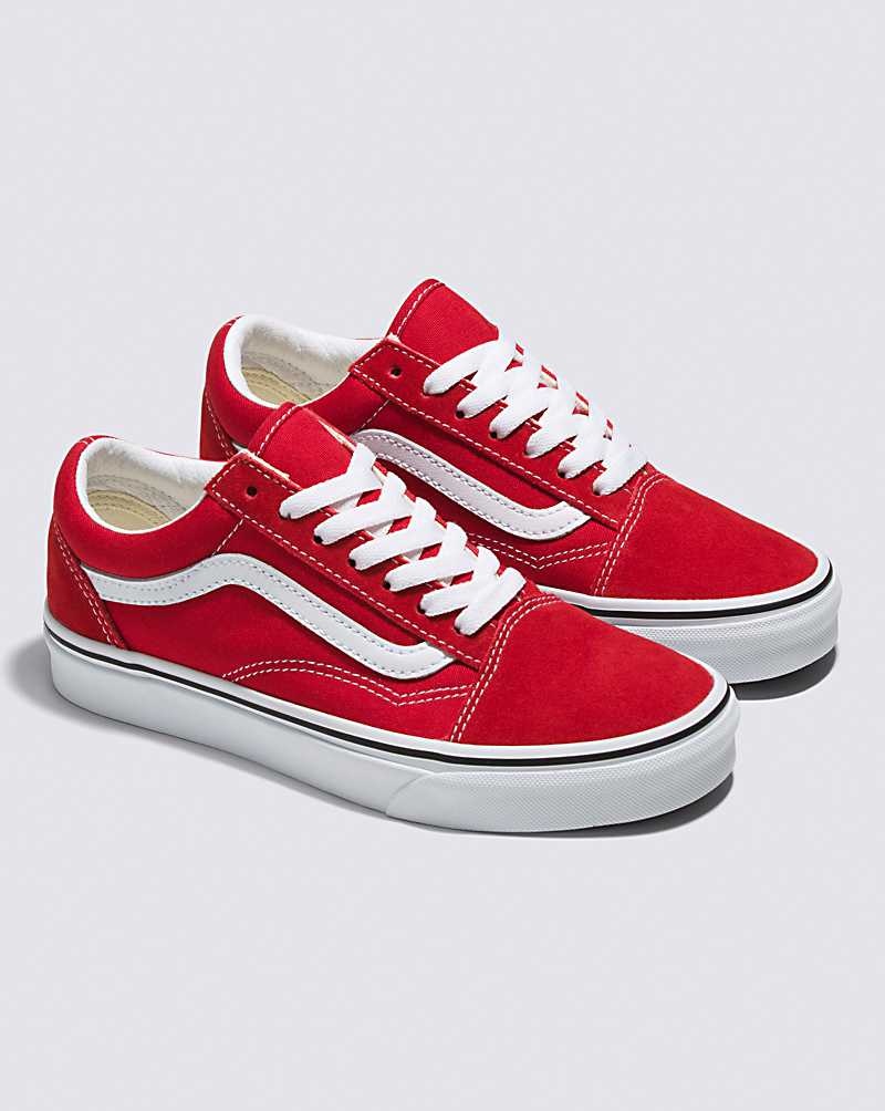 Women's Vans Old Skool Shoes Red White | USA EYN-372190