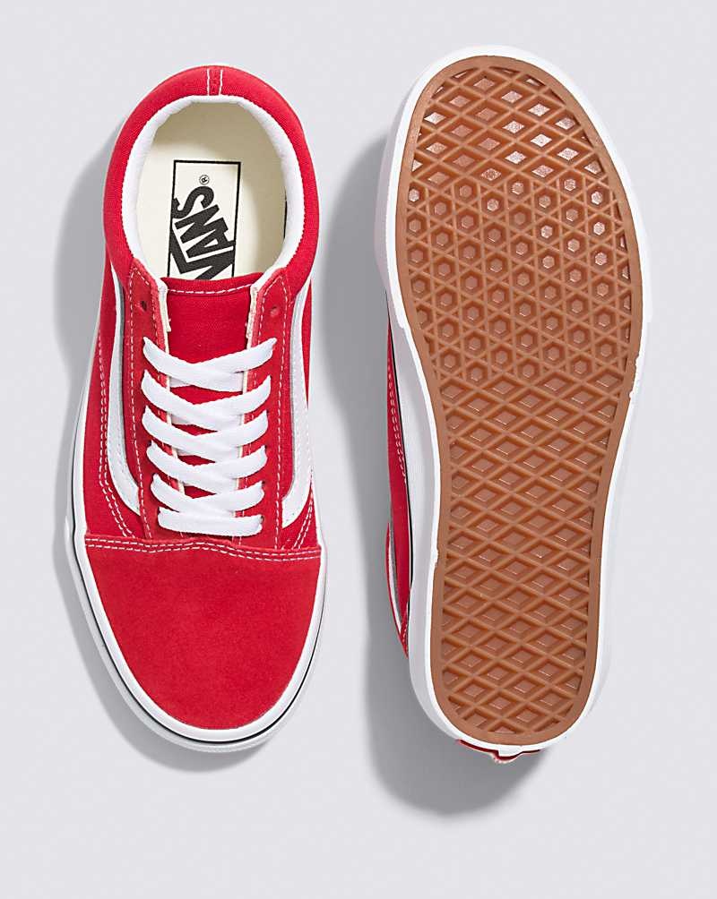 Women's Vans Old Skool Shoes Red White | USA EYN-372190