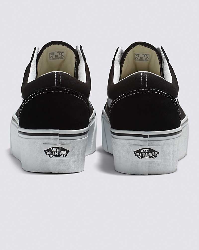 Women's Vans Old Skool Stackform Shoes Black White | USA RQO-397085