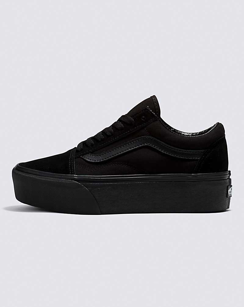 Women\'s Vans Old Skool Stackform Shoes Black | USA DVU-905723