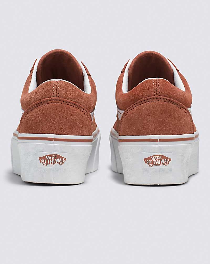 Women's Vans Old Skool Stackform Shoes Brown | USA VRW-036852