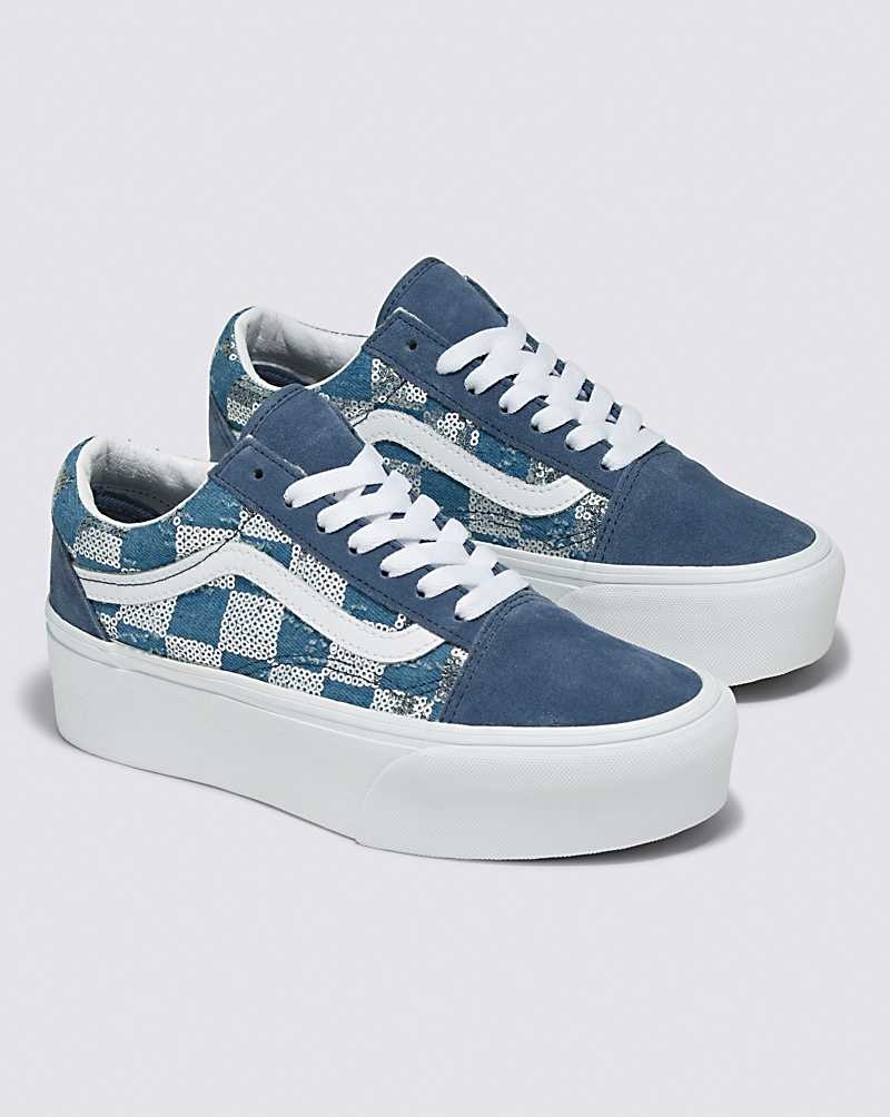 Women's Vans Old Skool Stackform Shoes Indigo | USA TSU-459832