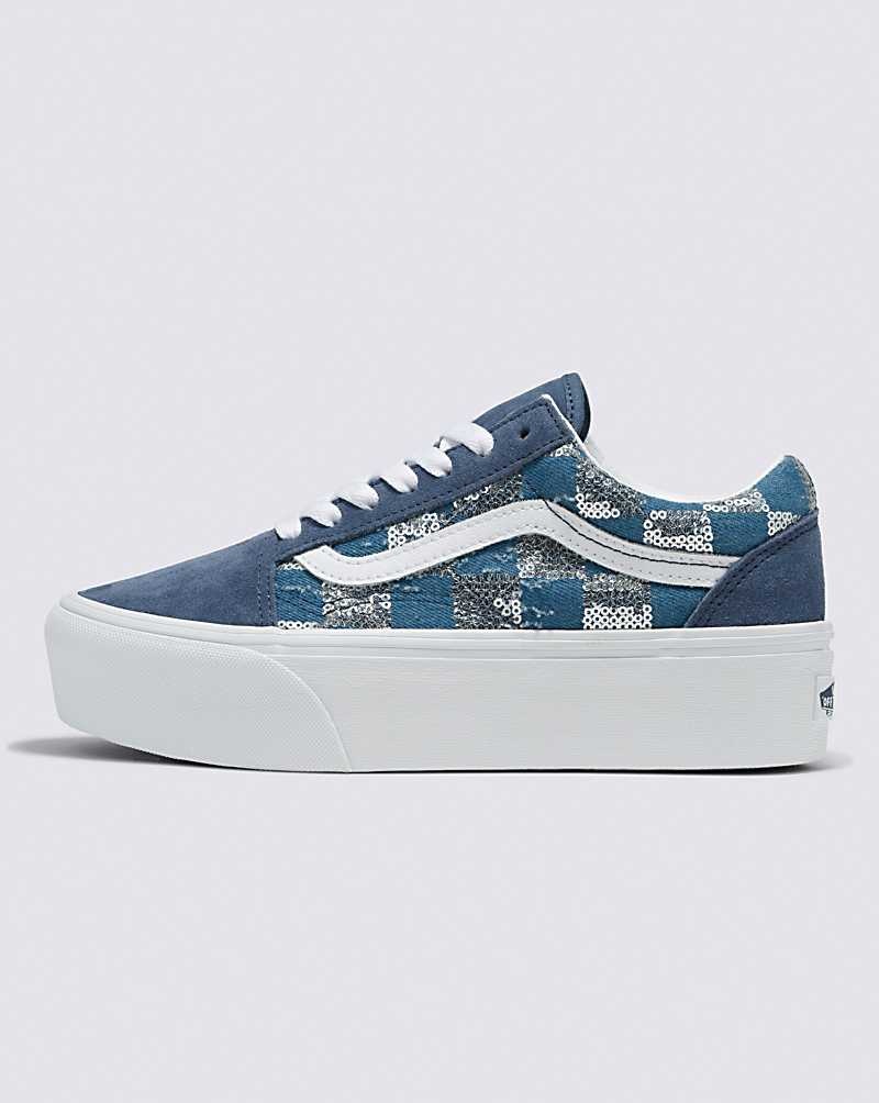 Women\'s Vans Old Skool Stackform Shoes Indigo | USA TSU-459832