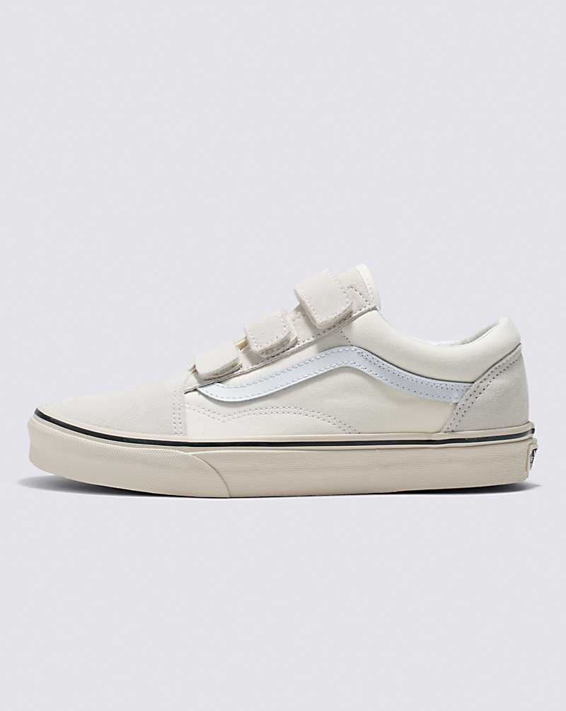 Women\'s Vans Old Skool V Suede Canvas Shoes White | USA JIF-094683