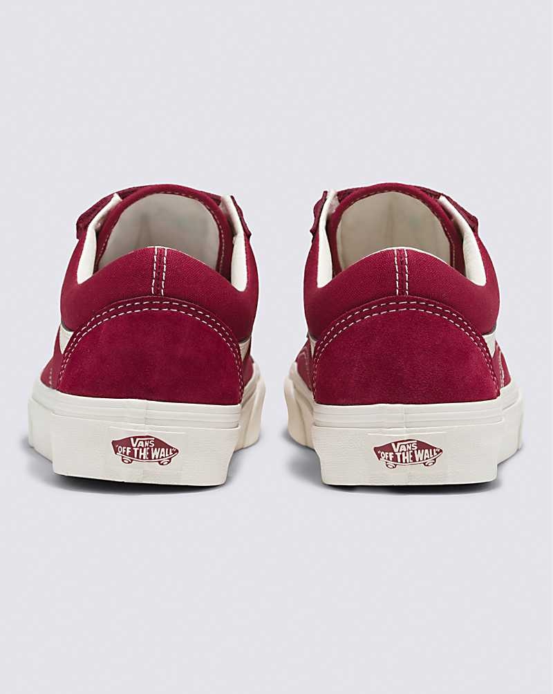 Women's Vans Old Skool V Suede Canvas Shoes Red | USA EWP-104296