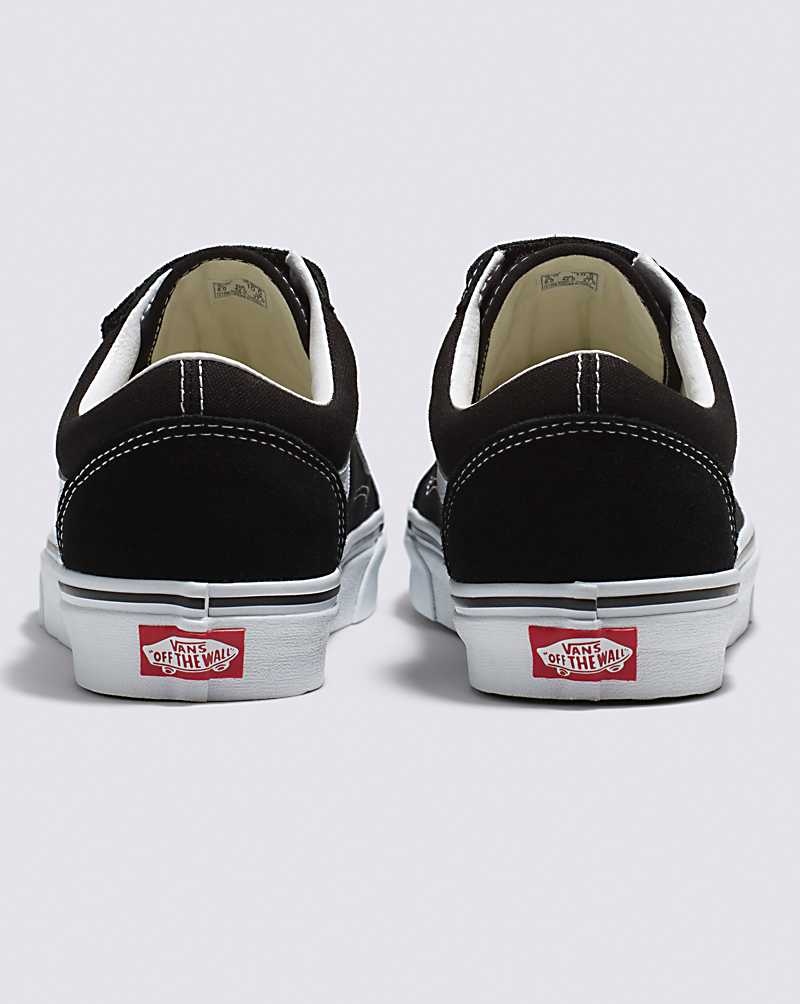 Women's Vans Old Skool V Suede Canvas Shoes Black White | USA MRT-947508