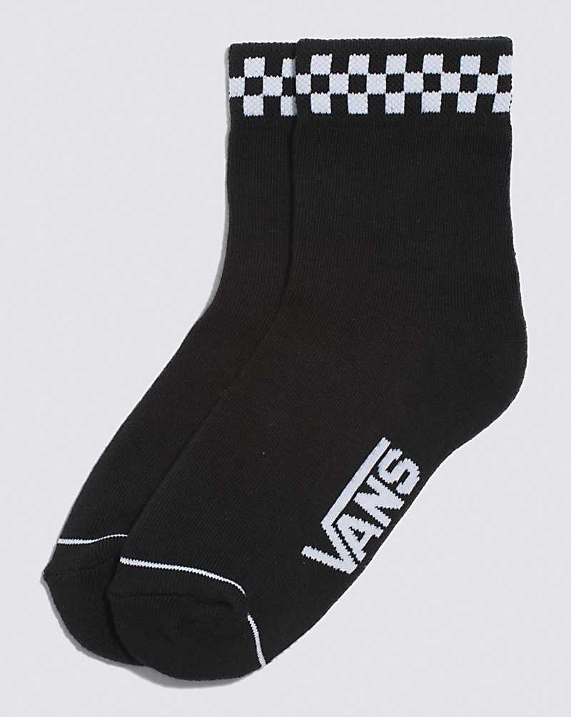 Women\'s Vans Peek-A-Check Crew Sock Black | USA UVZ-349872