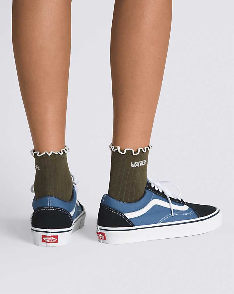 Women's Vans Ruffle Crew Sock Olive | USA AZW-603859