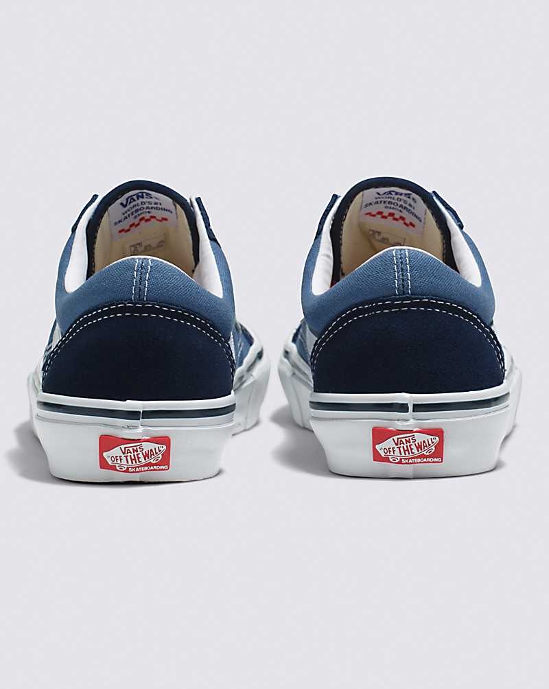 Women's Vans Skate Old Skool Skate Shoes Navy White | USA GDM-634258