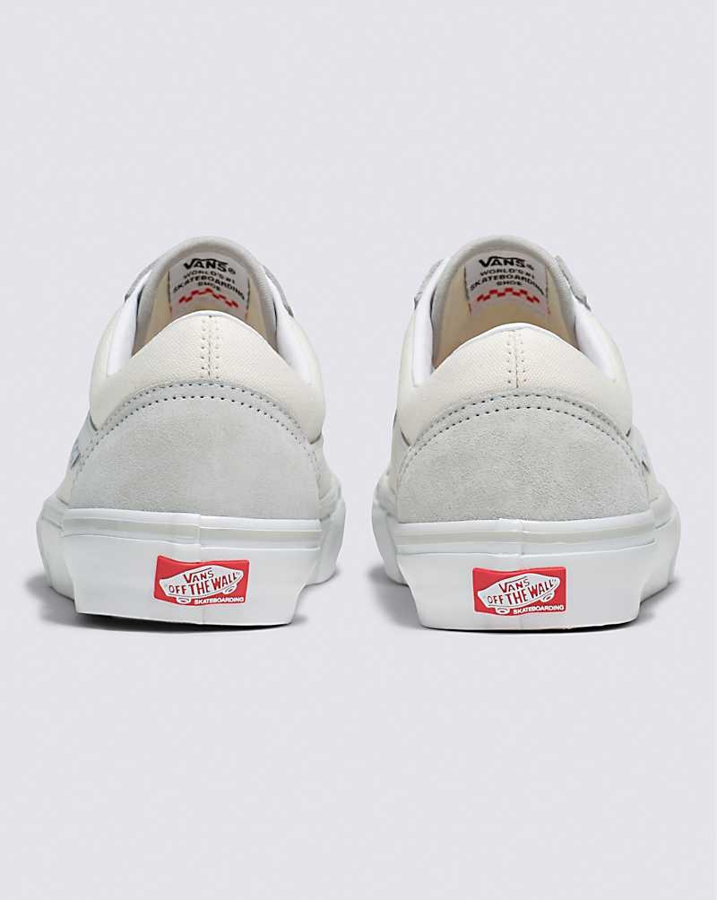 Women's Vans Skate Old Skool Skate Shoes Light Grey White | USA BLC-538216