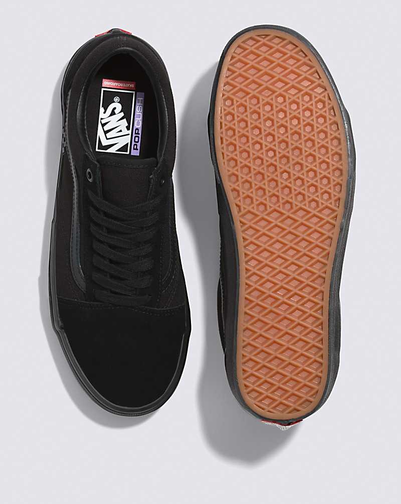 Women's Vans Skate Old Skool Skate Shoes Black | USA ZUO-650897