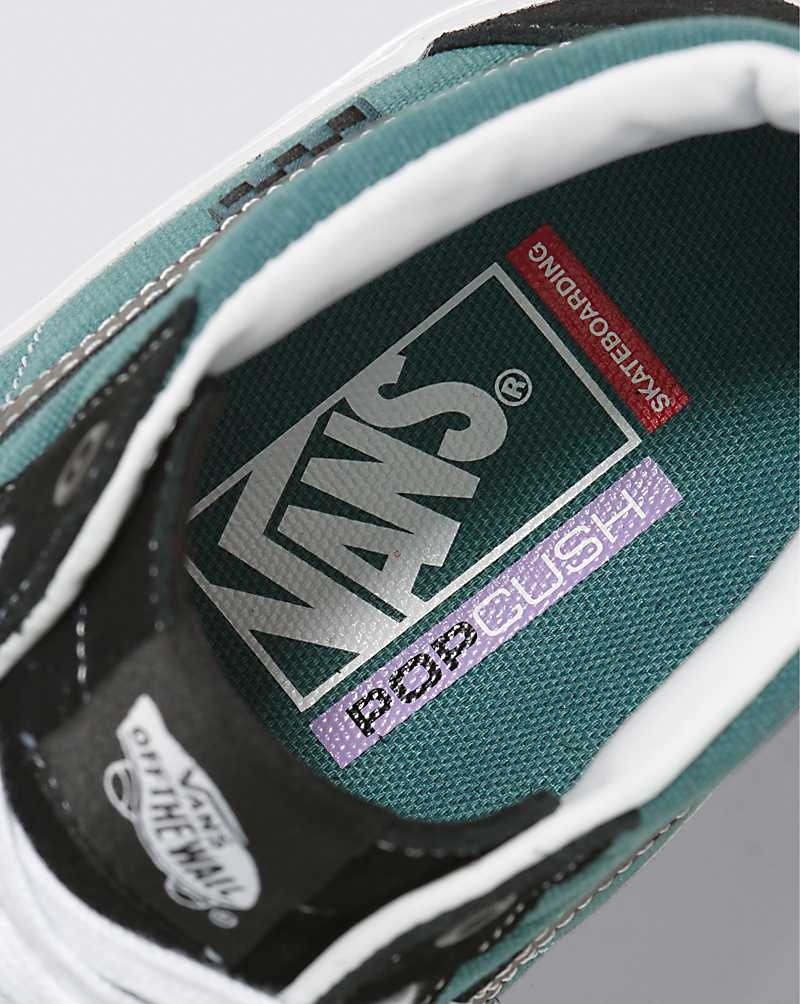 Women's Vans Skate Sk8-Hi Safari Skate Shoes Black Turquoise | USA JYP-537169